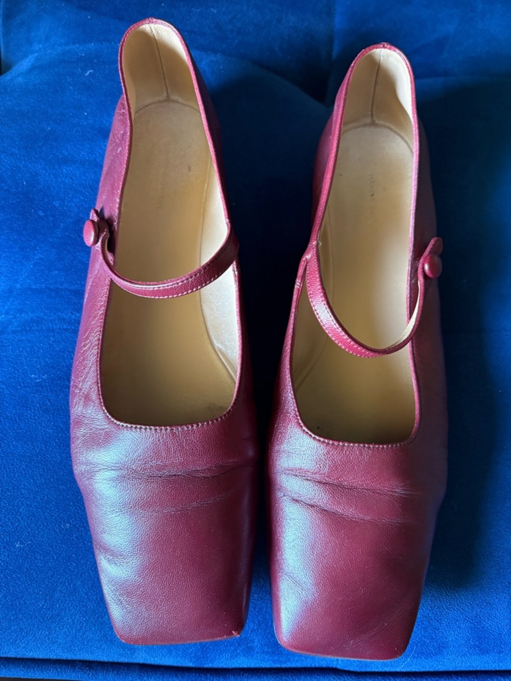 Mansur Gavriel Square Toe Mary Jane Flats Red Leather size 40 - Picture 4 of 6